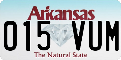AR license plate 015VUM