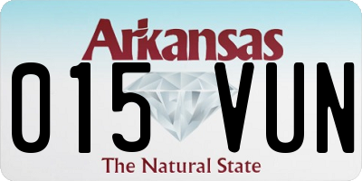 AR license plate 015VUN