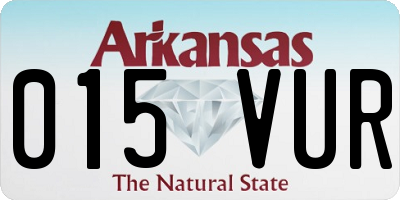 AR license plate 015VUR