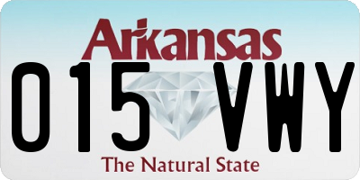 AR license plate 015VWY