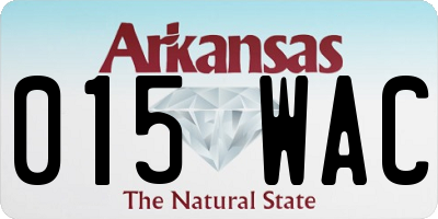 AR license plate 015WAC