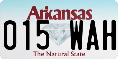 AR license plate 015WAH