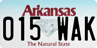AR license plate 015WAK