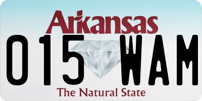 AR license plate 015WAM
