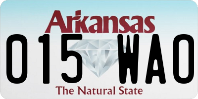 AR license plate 015WAO