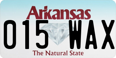 AR license plate 015WAX