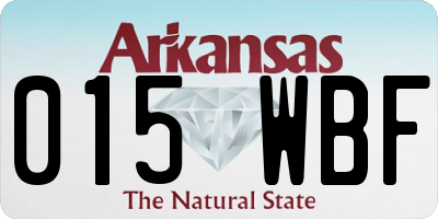 AR license plate 015WBF