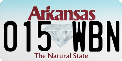 AR license plate 015WBN