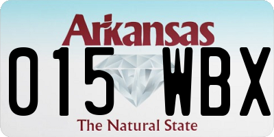 AR license plate 015WBX