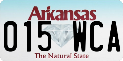AR license plate 015WCA