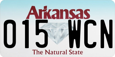 AR license plate 015WCN