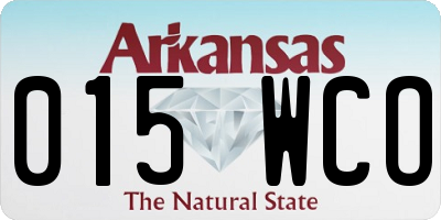 AR license plate 015WCO