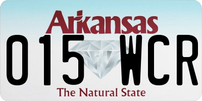 AR license plate 015WCR