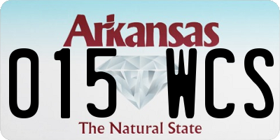 AR license plate 015WCS
