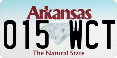 AR license plate 015WCT