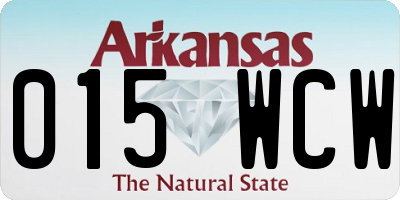 AR license plate 015WCW