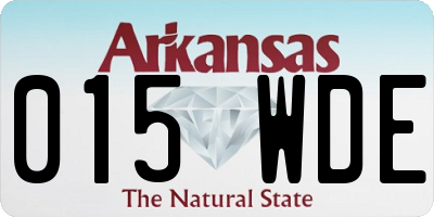 AR license plate 015WDE