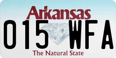 AR license plate 015WFA