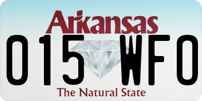 AR license plate 015WFO