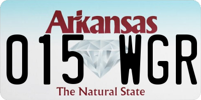 AR license plate 015WGR