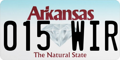 AR license plate 015WIR