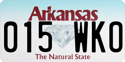 AR license plate 015WKO