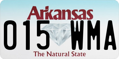 AR license plate 015WMA