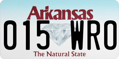 AR license plate 015WRO