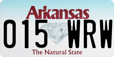 AR license plate 015WRW