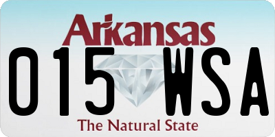 AR license plate 015WSA