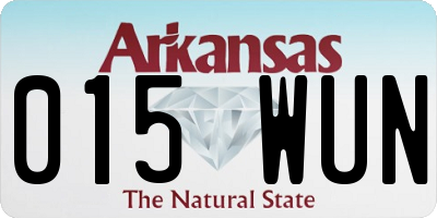 AR license plate 015WUN