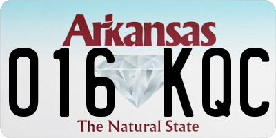 AR license plate 016KQC