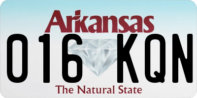 AR license plate 016KQN