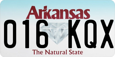 AR license plate 016KQX