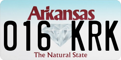 AR license plate 016KRK