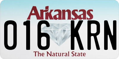 AR license plate 016KRN
