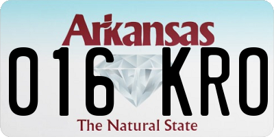AR license plate 016KRO