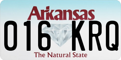 AR license plate 016KRQ