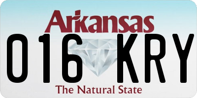 AR license plate 016KRY