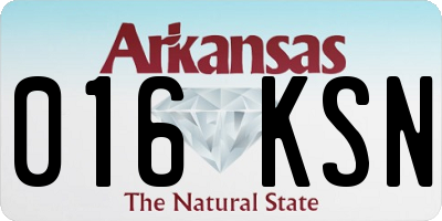 AR license plate 016KSN