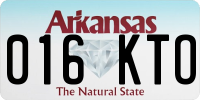 AR license plate 016KTO