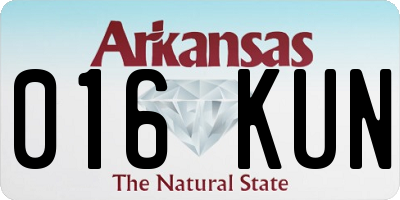 AR license plate 016KUN