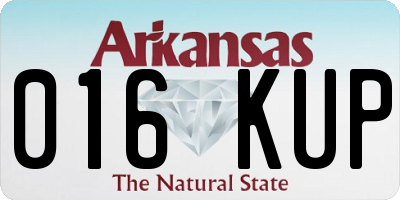 AR license plate 016KUP