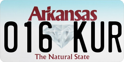 AR license plate 016KUR