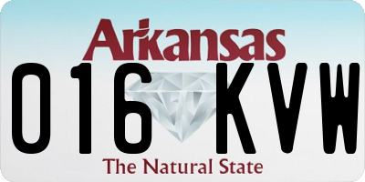AR license plate 016KVW