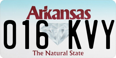 AR license plate 016KVY