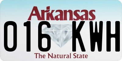 AR license plate 016KWH