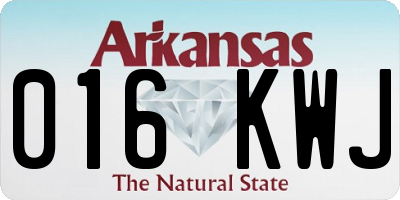 AR license plate 016KWJ