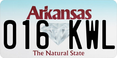 AR license plate 016KWL