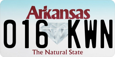 AR license plate 016KWN